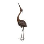 Rust Crane Bird 'Looking Up' Statue 38cm - Image 3