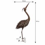 Rust Crane Bird 'Looking Up' Statue 38cm - Image 5