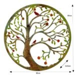 Round Laser Cut Tree Of Life w Red Birds 80cm - Image 5