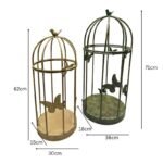Set 2 Nested Distressed Finish Plant Cages w Butterflies 79cm, 69cm - Image 4
