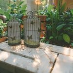 Set 2 Nested 'Butterfly Cages' Wall Planters 71cm, 62cm - Image 2