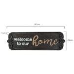 Nero 'Welcome to  Our Home' Carved Wall Art 80x25cm - Image 4