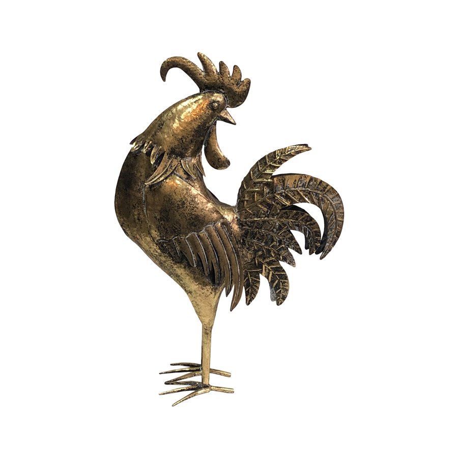 V637-97018RST-202508251853-00.jpg Lustre Gold Proud Rooster Facing Back 38x57cm - Image 1