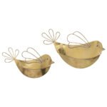 Set 2 Nested Lustre Gold Wall Planters 8x29cm - Image 3