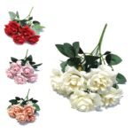 bulk 36 Artificial Rose Bunch Assort 27cm