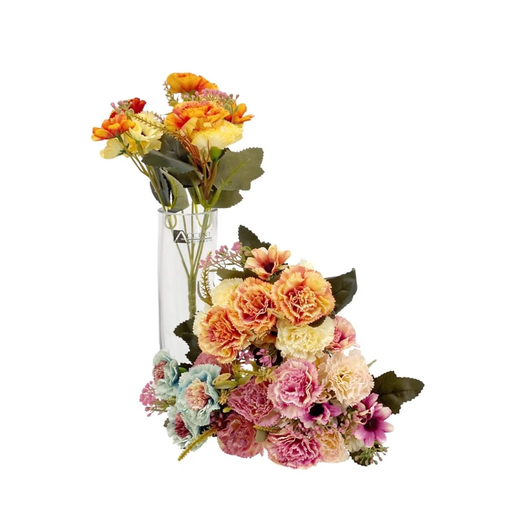 V637-AFL32420-202508251630-00.jpg bulk 36 Artificial Carnation 8 Heads Assorted 28cm - Image 1