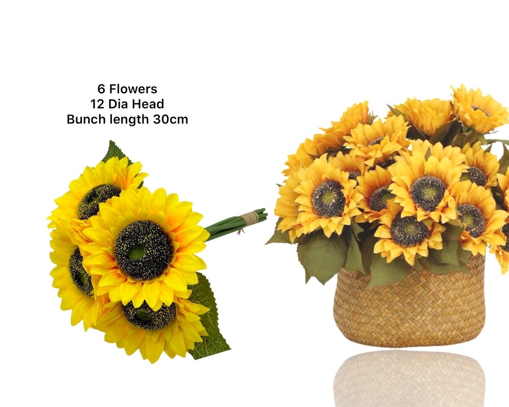 V637-AFL32932-202508251640-00.jpg bulk 12 Artificial Sunflower Bunch 6 Flowers 30cm - Image 1