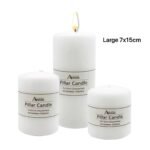 bulk 24 Unscented White Pillar Candle 7x15cm