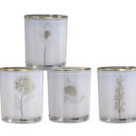 bulk 12 Foiled Botanical Flower  Scented Candle 4 Assort 9cm