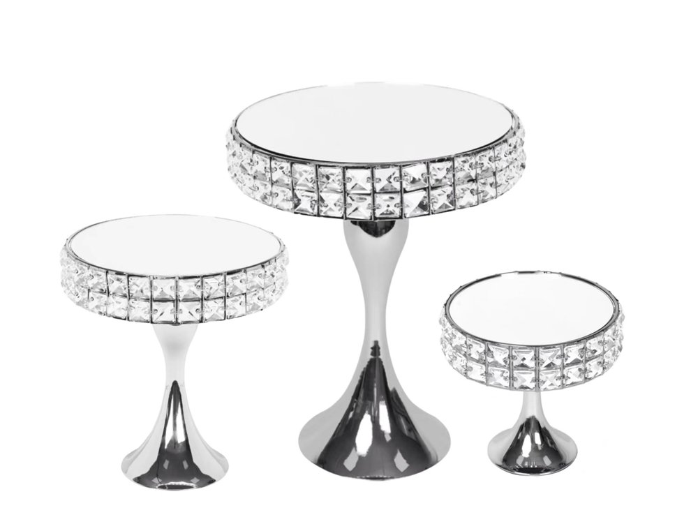 V637-DCO32790-202508251620-00.jpg Set 3 Diamond Style Mirror Cake Stand 39cm - Image 1