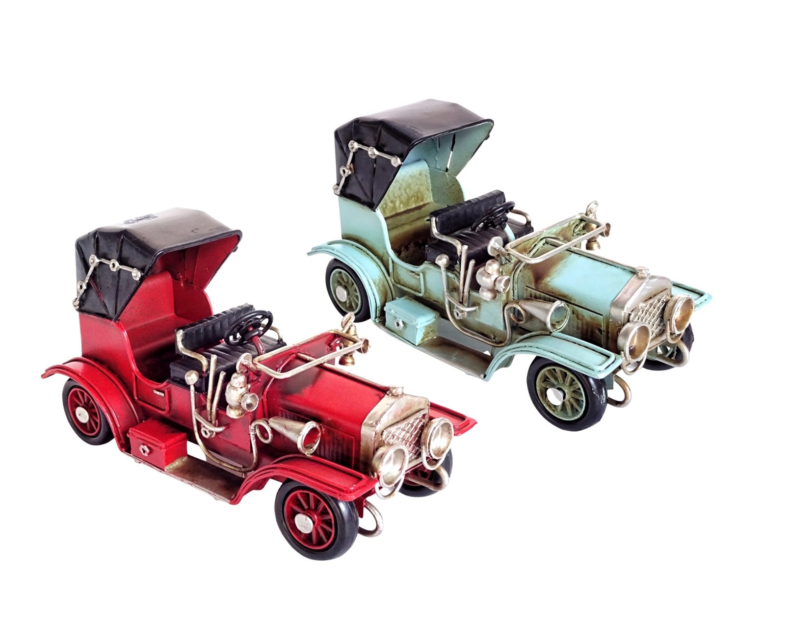 V637-DCO35247-202508251650-00.jpg Set 2 Metal Car T Model Ford Look A Like 2 Assorted 16x8cm - Image 1