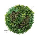 Artificial Green Wall Disc Art 150cm Dense Green Sensation (Fresh White) - Image 3