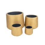 Elegant Gold Planters / Gold Pots Set of 4