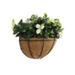 Artificial Wall Basket - Flowering White Jasmine Basket 20cm x 35cm Long UV Resistant - Image 4