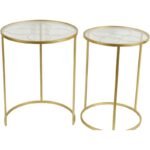 Set 2 Elm Side Table 46x61cm