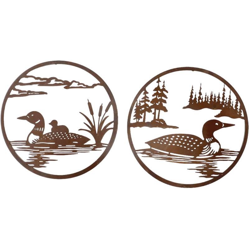 V637-E144902-202508251853-00.jpg Set 2 By The Pond Duck Metal Wall Art Assorted 50cm - Image 1