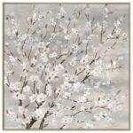 Wood Framed Blossom Canvas Wall Art 80cm - Image 2