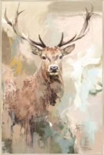 Hulio Deer Framed Canvas 80x120cm