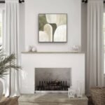 Green Abstract Artwork Framed Wall Art 80x80cm - Image 2