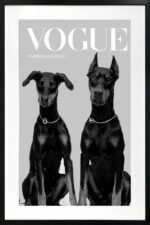 Luxury Dog Artwork Framed W Glass Front 80x120cm