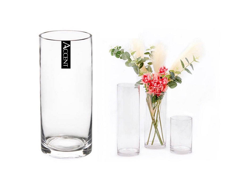 V637-GVA30282-202508252105-00.jpg bulk 6 Glass Cylinder Vase Flower 30cm - Image 1