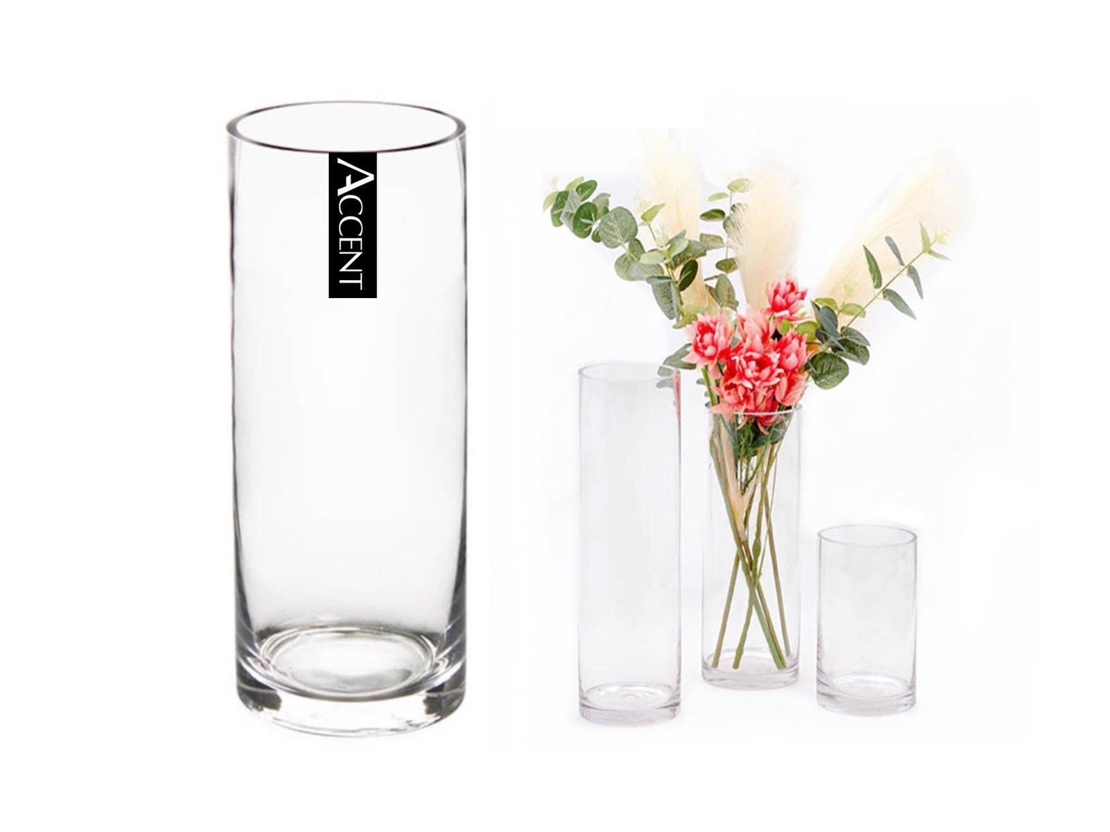 V637-GVA30283-202508252105-00.jpg bulk 6 Glass Cylinder Vase Flower 35cm - Image 1