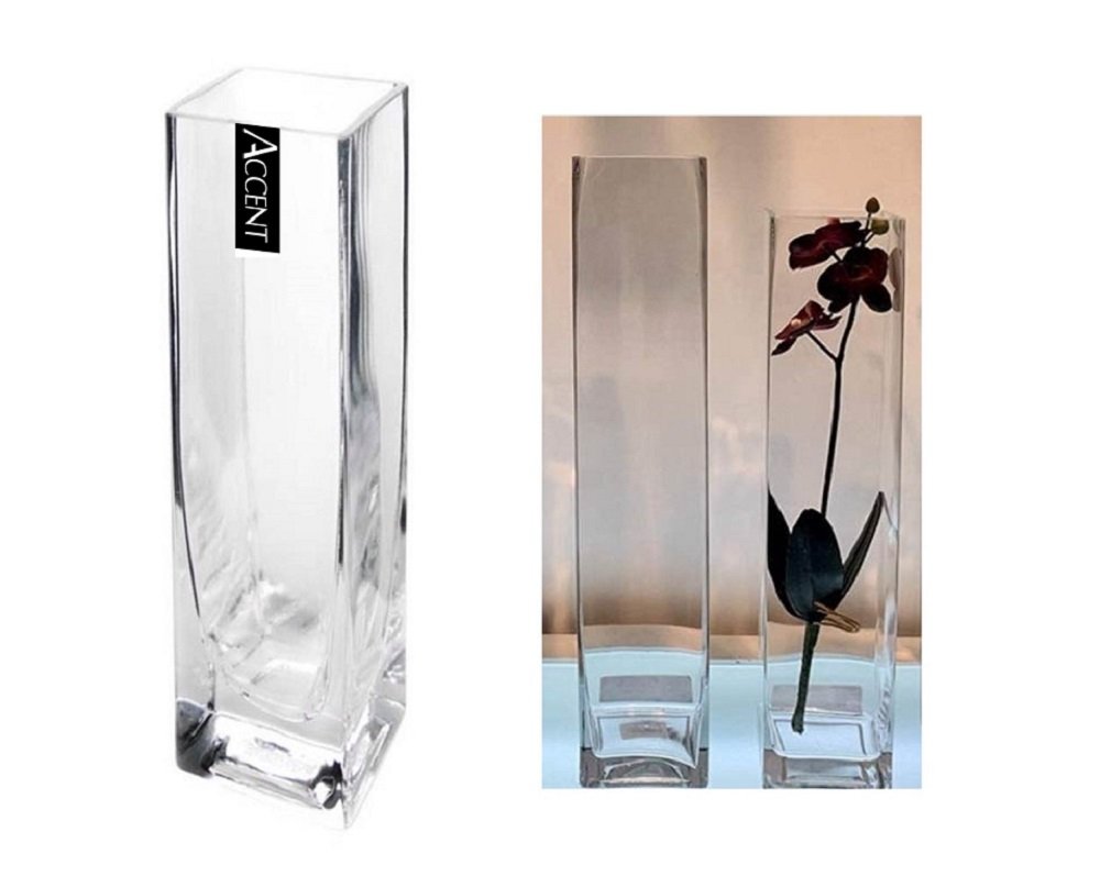 V637-GVA30297-202508252120-00.jpg bulk 12 Glass Square Vase Flower 20cm - Image 1