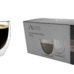 bulk 12 Double Wall Glass Coffee Mug 250ml