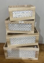 Set 4 Paulownia Wood Crates 40x18cm - Image 2
