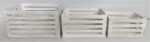 Set 3 Wood Crates White Wash 40x22cm