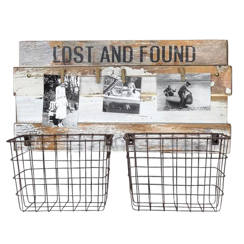 V637-WF-WOO-1024-202508260645-00.png Lost & Found Rustic 2 Baskets w Photo Clips 53cm - Image 1