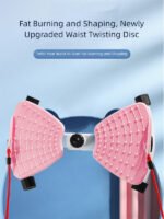 Pink Split Leg & Waist Twister Board - Core Abdominal Trainer with Resistance Bands for Home Fitness - Image 2