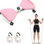 Pink Split Leg & Waist Twister Board - Core Abdominal Trainer with Resistance Bands for Home Fitness - Image 5