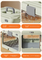 Grey Premium Foldable Pet Carrier Crate - Breathable Aviation Travel Box for Cats & Small Dogs up to 10kg - Portable Car & Flight Transport Case - Image 4