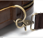 Black Men's Vintage Genuine Leather Briefcase 14 Inch Laptop Messenger Bag Business Shoulder Satchel with Dual Front Pockets Ideal for Office Work - Image 4