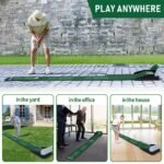 Indoor Golf Putting Mat with Automatic Ball Return System 2.6m Practice Green with Alignment Guides for Home and Office Training - Image 2