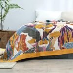 Pure Cotton Multi-Layer Gauze Blanket(Classic B, 230 cm x 200 cm) - Lightweight, Ultra-Breathable, and Moisture-Wicking Summer Quilt for Hot Sleepers - Image 3