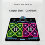 Kids Dual Player Interactive Electronic Dance Mat - Extra Large 105x90cm Anti-Slip Music Game Pad with Two Modes & Three Ways, No TV Required - Image 3