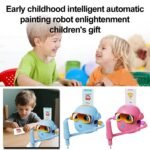 Blue smart Drawing & Learning Robot Toy with 100 Cards - Drawing & Vocabulary Educational Companion for Kids, Quick Card-Insert Recognition - Image 4