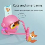 Pink smart Drawing & Learning Robot Toy with 100 Cards - Drawing & Vocabulary Educational Companion for Kids, Quick Card-Insert Recognition - Image 3