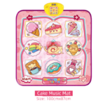 2-Pack Kids Multifunctional Electronic Dance Mat(100x87CM) - Dessert & Pink Ornament Theme Play Mat with Sound Recognition for Early Education and Physical Exercise - Image 3