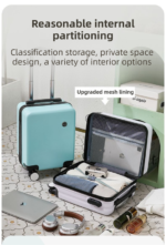 White 16 Inch Lightweight Carry-on Luggage for heights over 1.6m - Underseat & Overhead Cabin Hardside Suitcase - Image 5