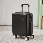 Black 16 Inch Lightweight Carry-on Luggage for heights over 1.6m - Underseat & Overhead Cabin Hardside Suitcase