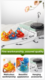 Outdoor Hand-Blown Glass Bird Feeder - 6-Color Durable Weather-Proof Bird Waterer, Includes Funnel & Hanging Plate - Image 4