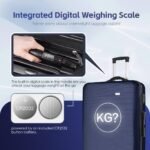 3 pcs 20"/24"/28" Digital Weighing Scale and USB Charging Port Lightweight Luggage Suitcase Blue - Image 2