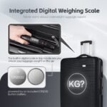 20" Digital Weighing Scale and USB Charging Port Lightweight Carry-on Luggage Suitcase Black - Image 2