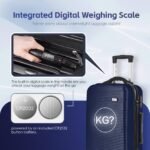 20" Digital Weighing Scale and USB Charging Port Lightweight Carry-on Luggage Suitcase Blue - Image 2