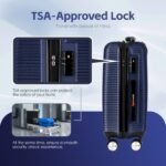 20" Digital Weighing Scale and USB Charging Port Lightweight Carry-on Luggage Suitcase Blue - Image 5