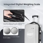 20" Digital Weighing Scale and USB Charging Port Lightweight Carry-on Luggage Suitcase Silver - Image 2