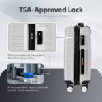 20" Digital Weighing Scale and USB Charging Port Lightweight Carry-on Luggage Suitcase Silver - Image 5